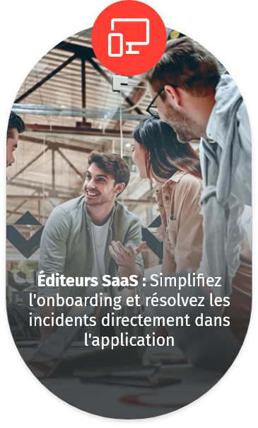 Équipe en réunion collaborative dans un bureau moderne, représentant la simplification de l’onboarding et la résolution d’incidents au sein d’une application SaaS.